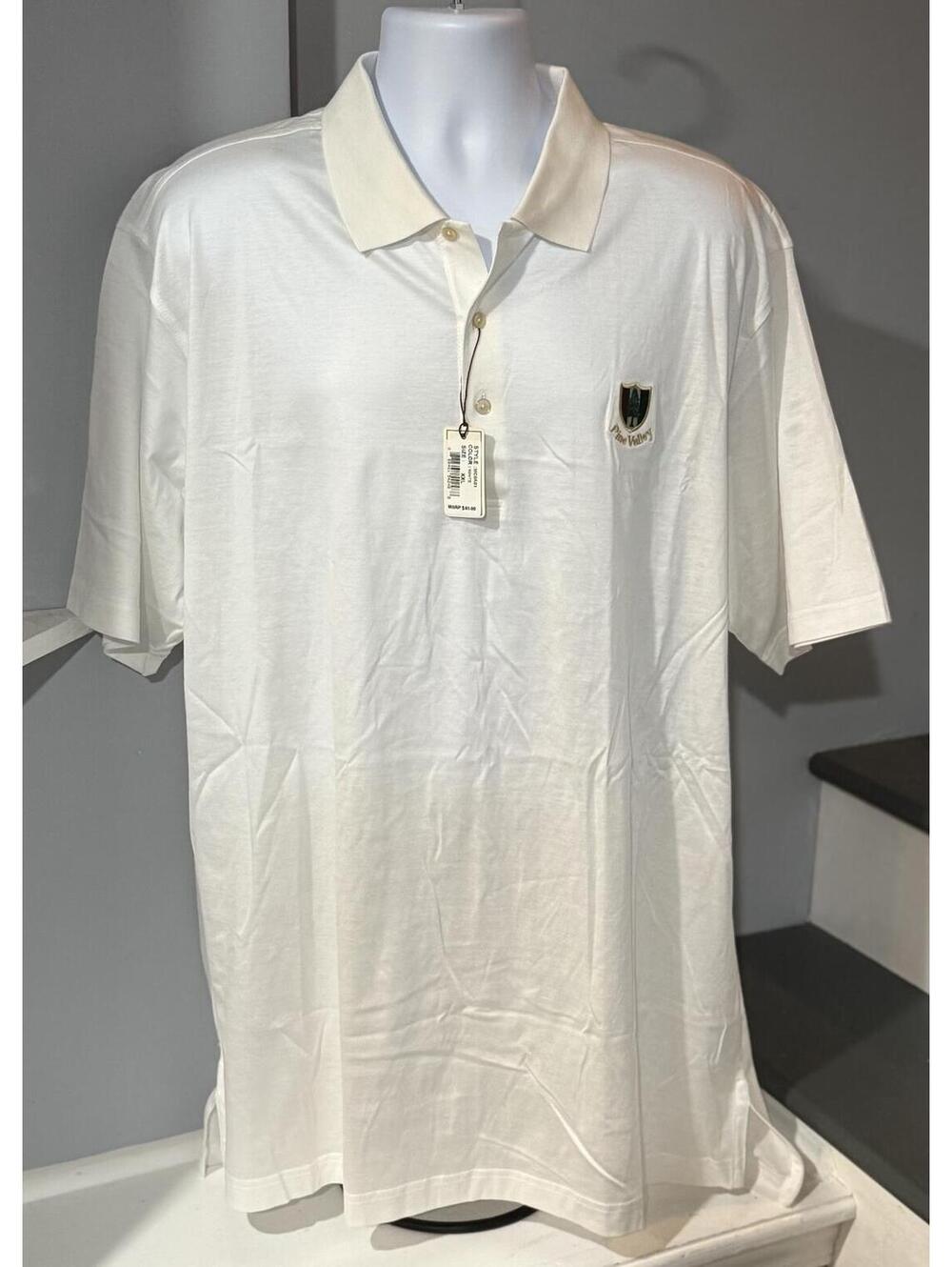 NEW Peter Millar Pine Valley Embroidered Short Sleeve White Polo Shirt 2XL (XXL)